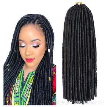 Synthetic Braid Hair Extensions Dreadlocks 20 inch Soft Straight Faux Locs Crochet Braids Hair